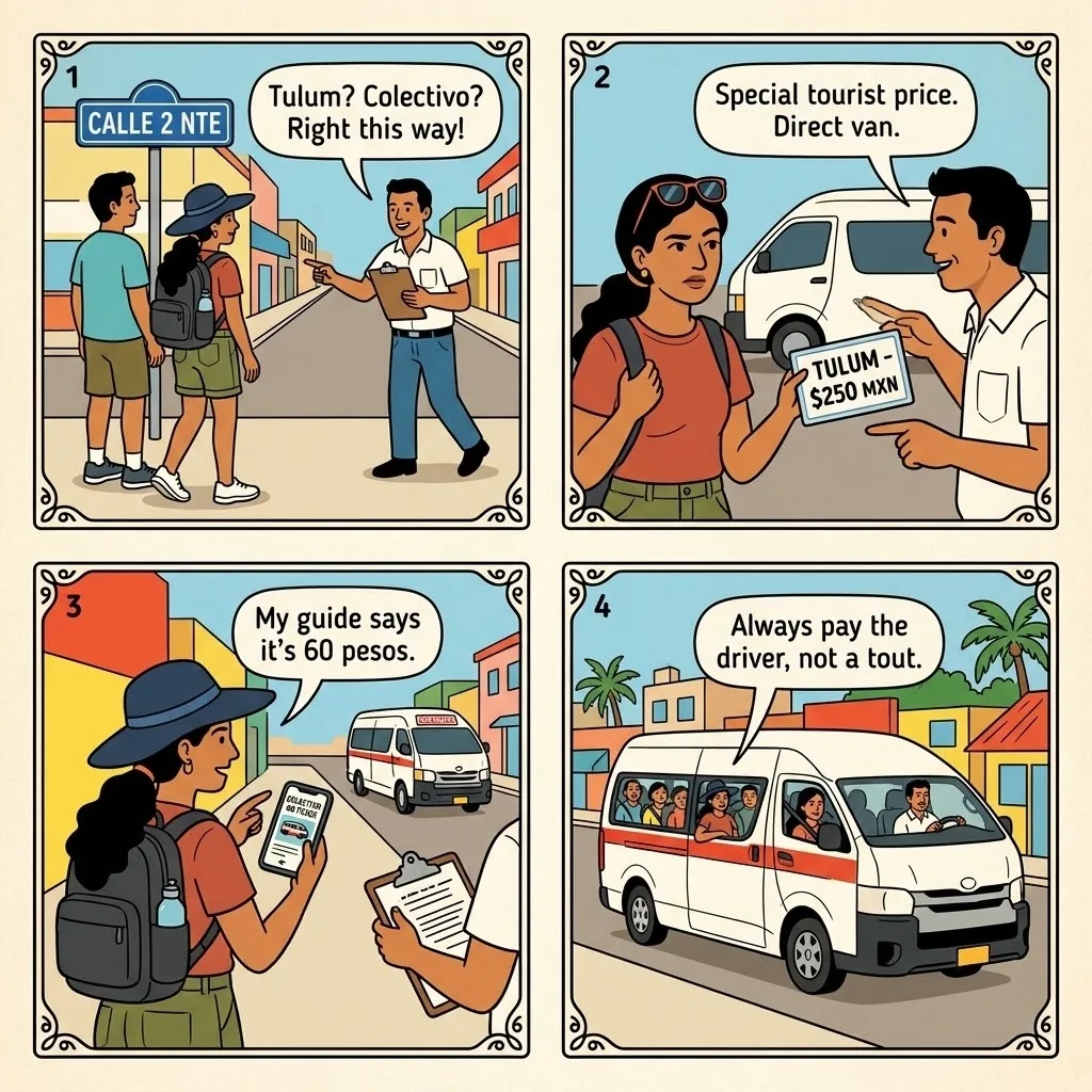 Calle 2 Colectivo Tulum-Run Hustle — comic illustration