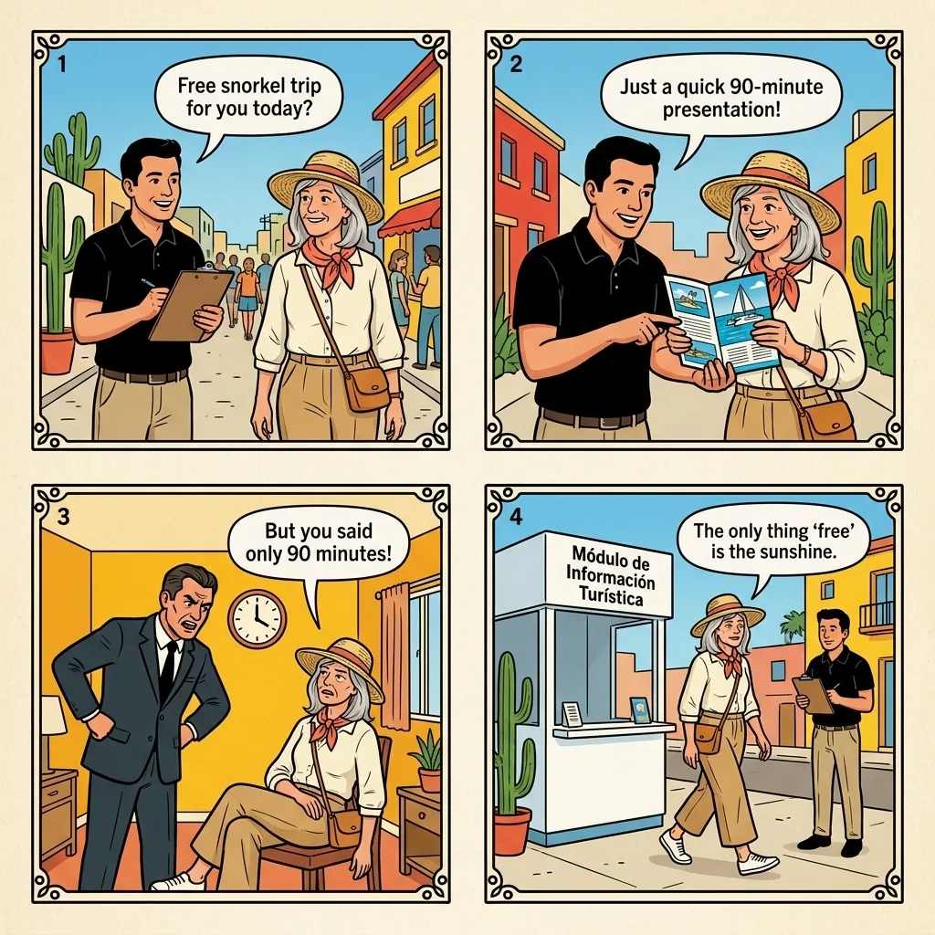 5th Avenue 'Free Excursion' Booth Trap — comic illustration