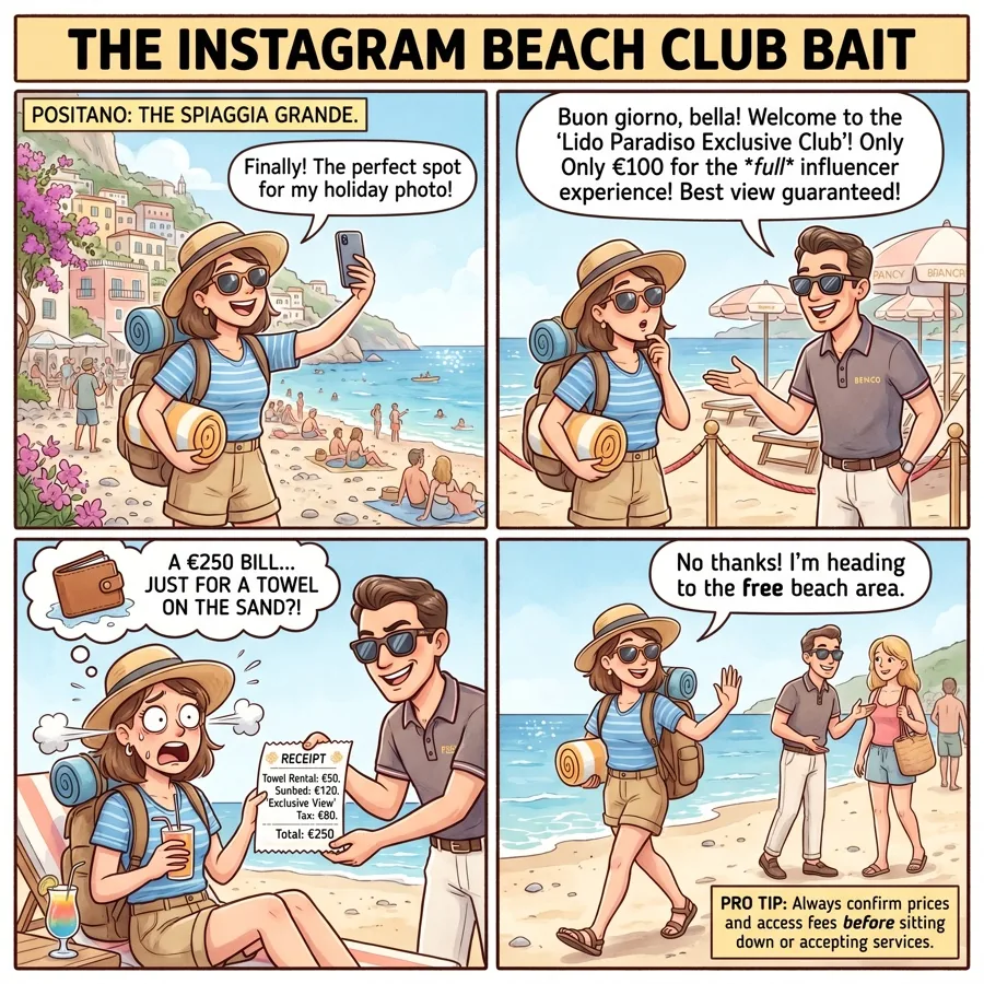 Spiaggia Grande Private-Lido Gatekeeping — comic illustration