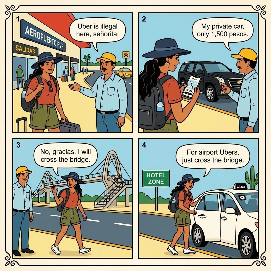'Airport Uber Ban' Cancellation Hustle — comic illustration
