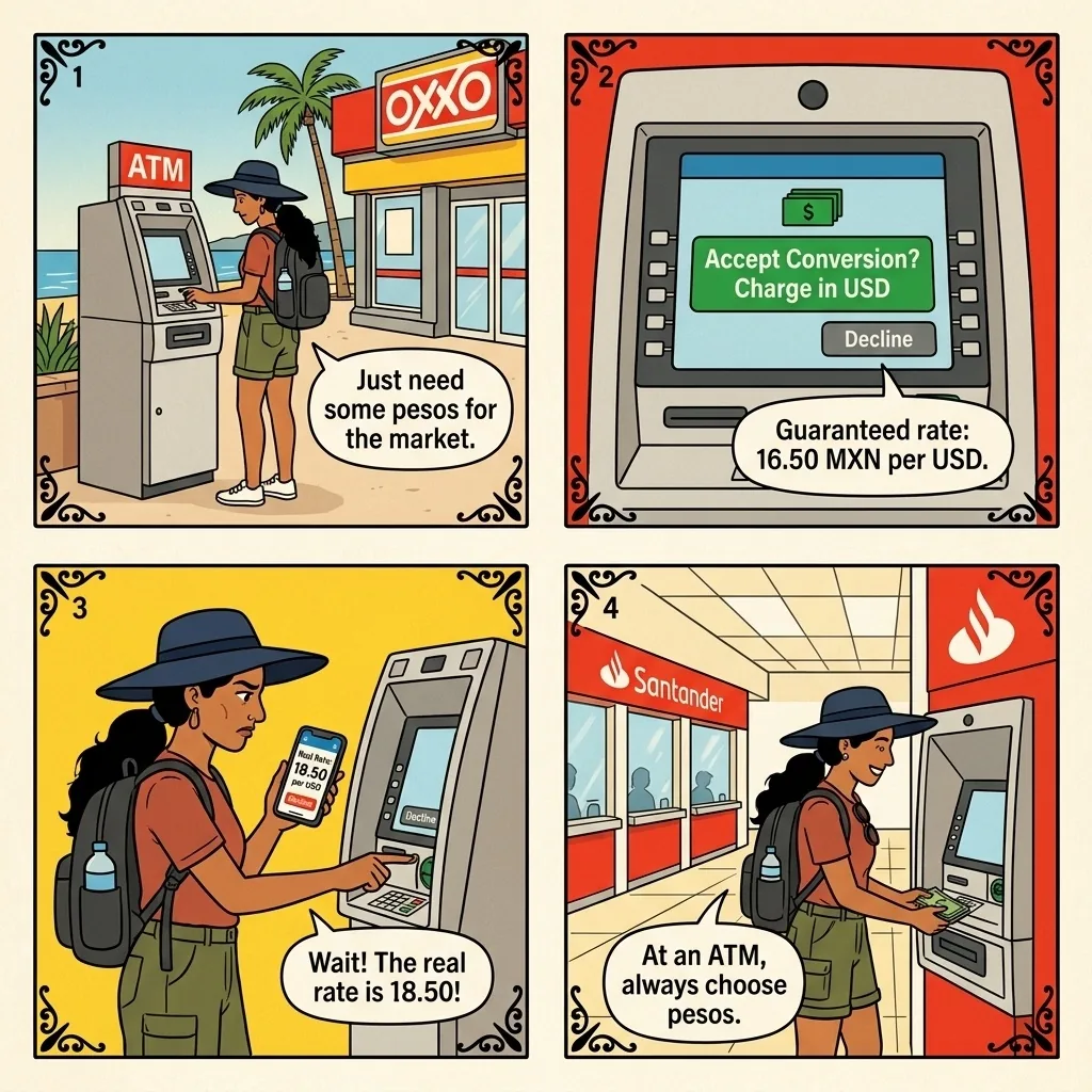 Malecón Hotel ATM DCC Padding — comic illustration