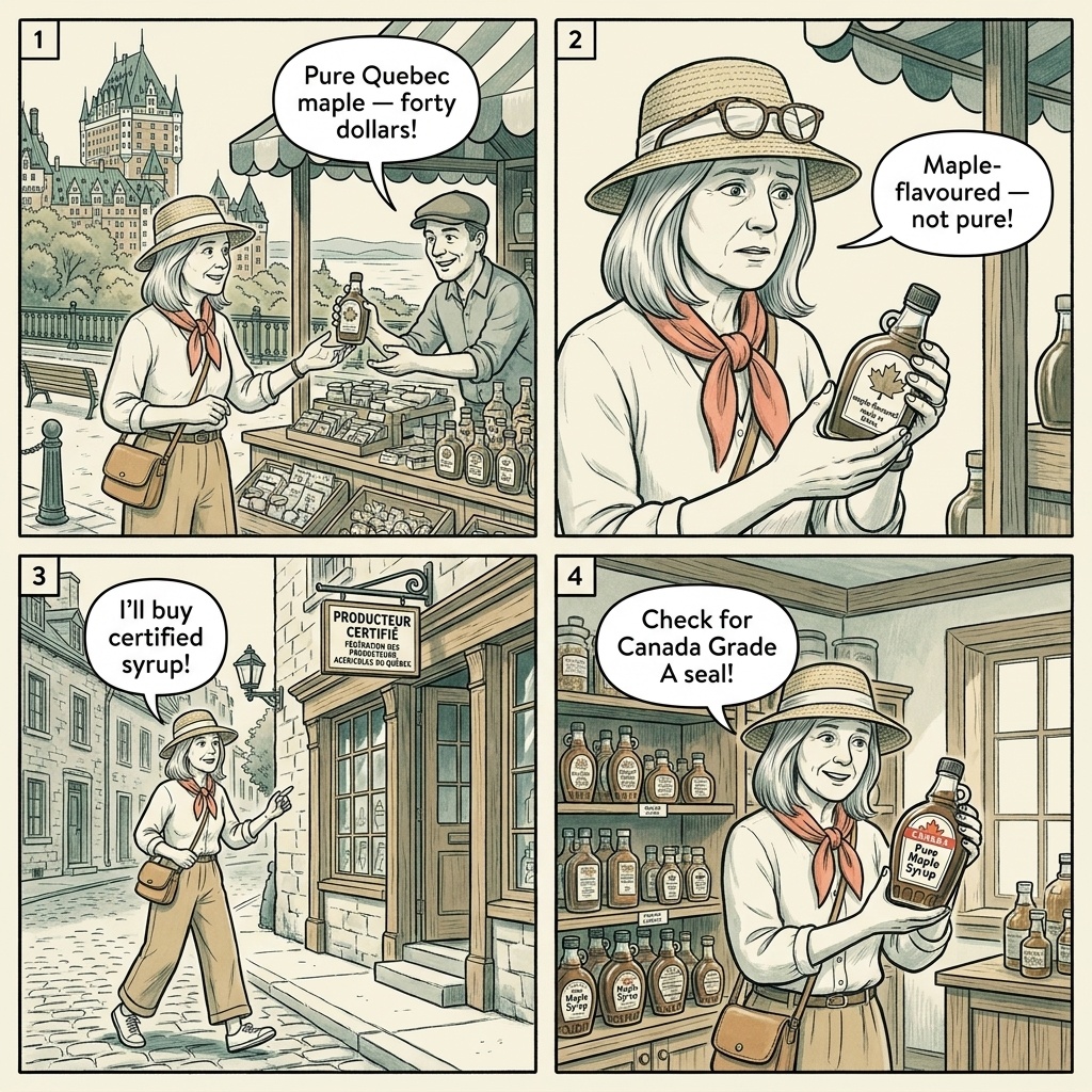 'Authentic' Maple Syrup & Sugar Shack Tourist-Trap Pricing — comic illustration