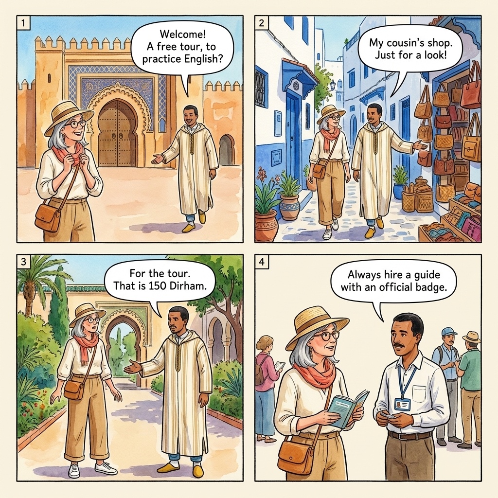 Kasbah des Oudayas Fake Guide — comic illustration