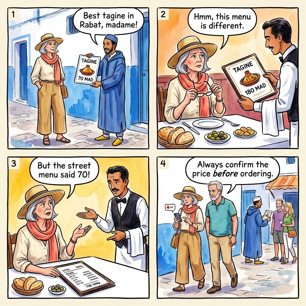 Medina Restaurant Menu Switch — comic illustration