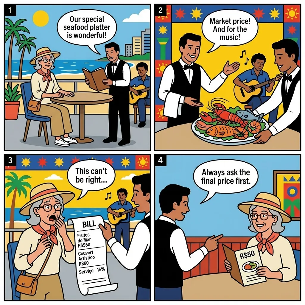 The Boa Viagem Lobster Market Price — comic illustration