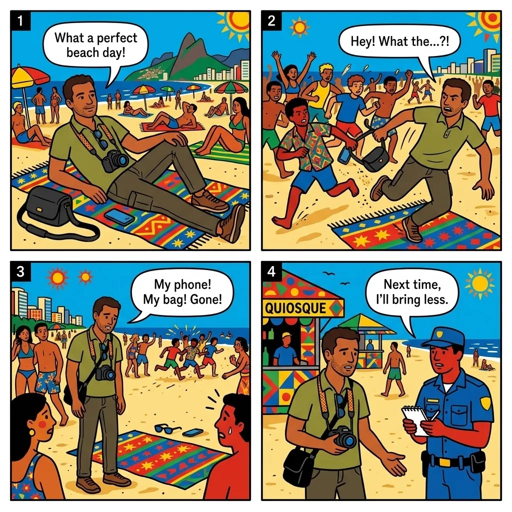 The Copacabana Arrastão Sweep — comic illustration