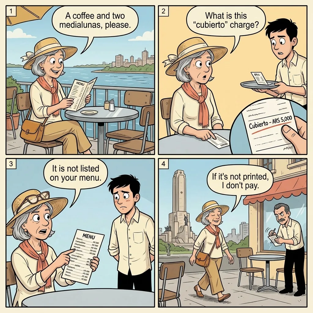 Rosario Costanera Restaurant Bill-Padding & Peatonal Córdoba Dual-Pric — comic illustration