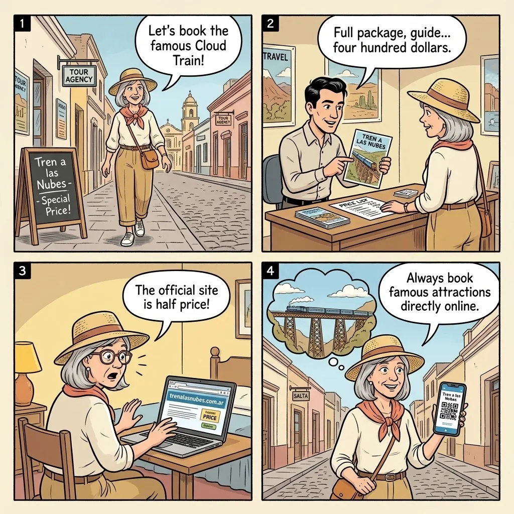 Tren a las Nubes Reseller Markup — comic illustration