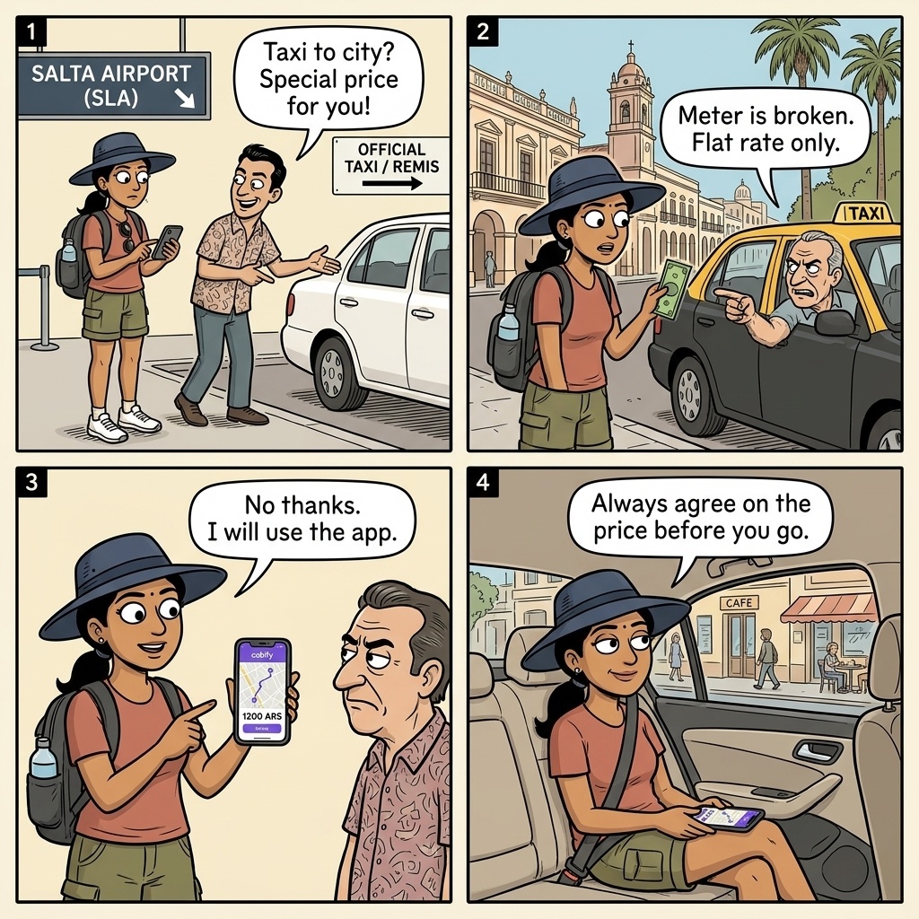 SLA Airport Taxi & Unmetered Street-Taxi Overcharge — comic illustration
