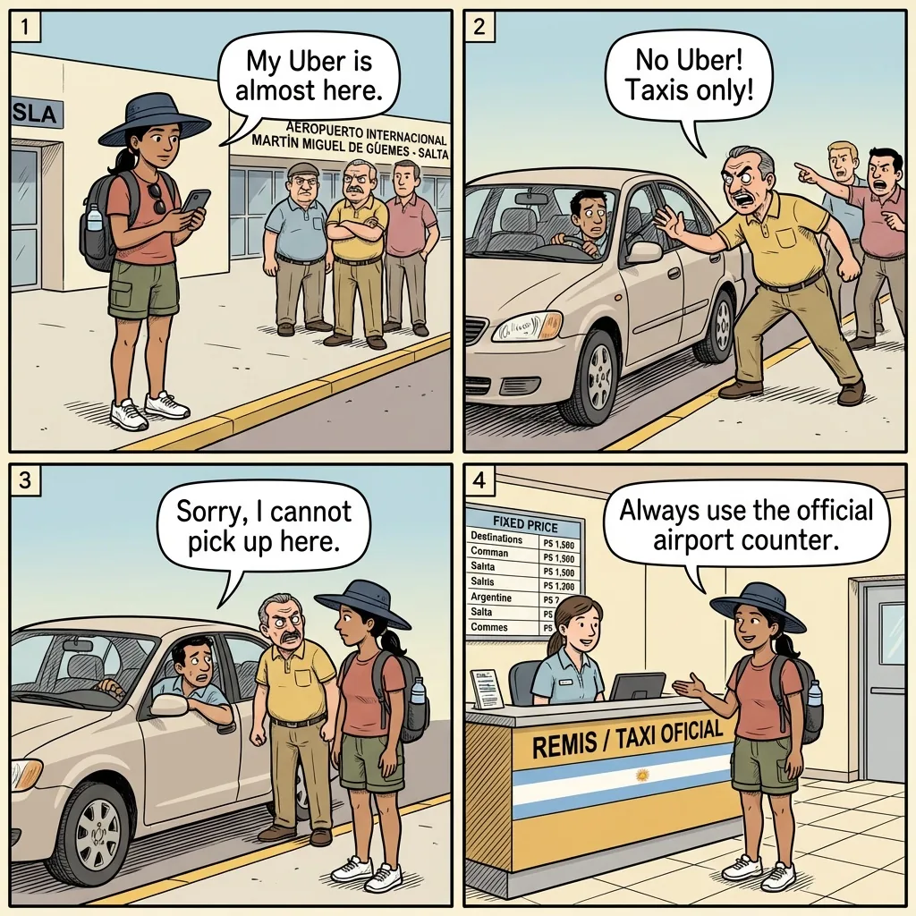 SLA Airport Taxi & Unmetered Street-Taxi Overcharge — comic illustration