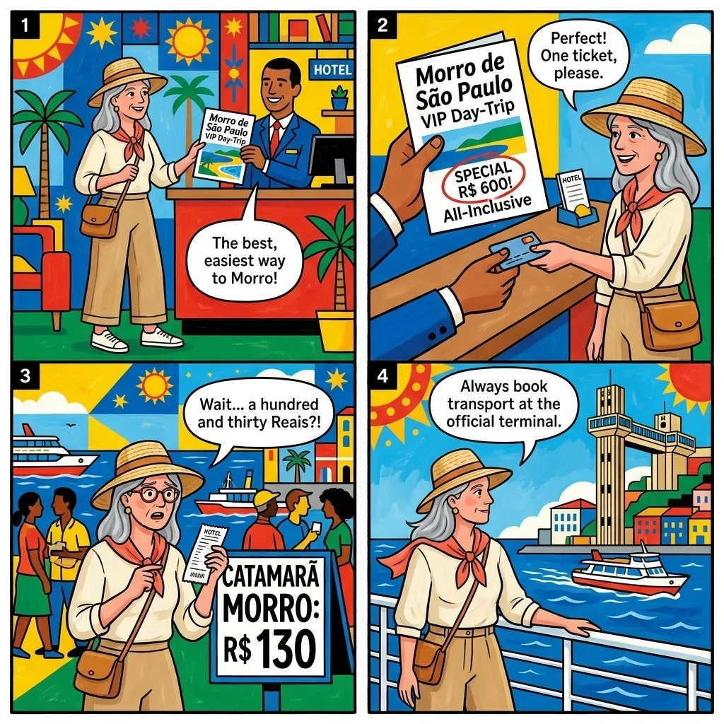 The Morro de São Paulo Catamarã — comic illustration