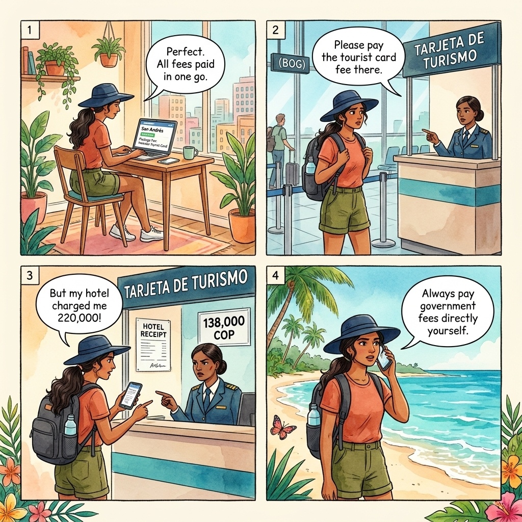 Tarjeta de Turismo Marked-Up Resale — comic illustration
