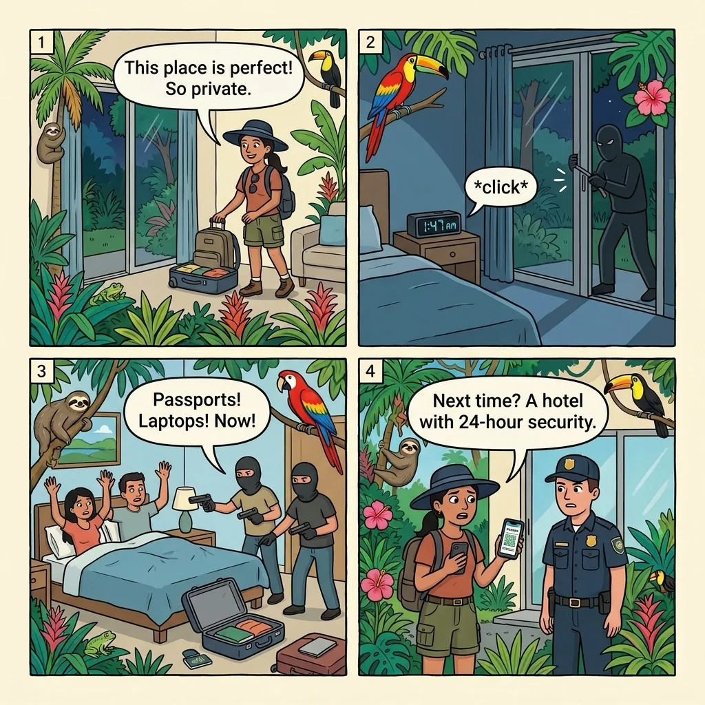 San José Airbnb 'Calendar-Leak' Home-Invasion — comic illustration