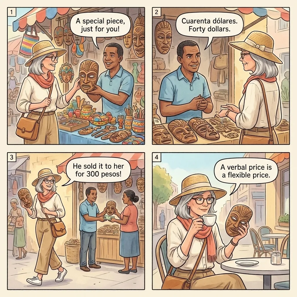 Mercado Modelo Gringo-Pricing Verbal-Quote Hustle — comic illustration