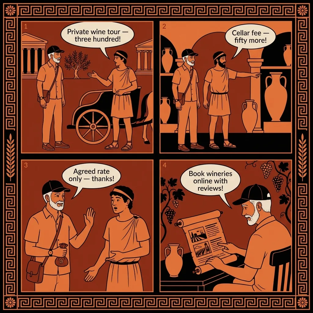 Wine Tour 'Private Driver' Markup — comic illustration