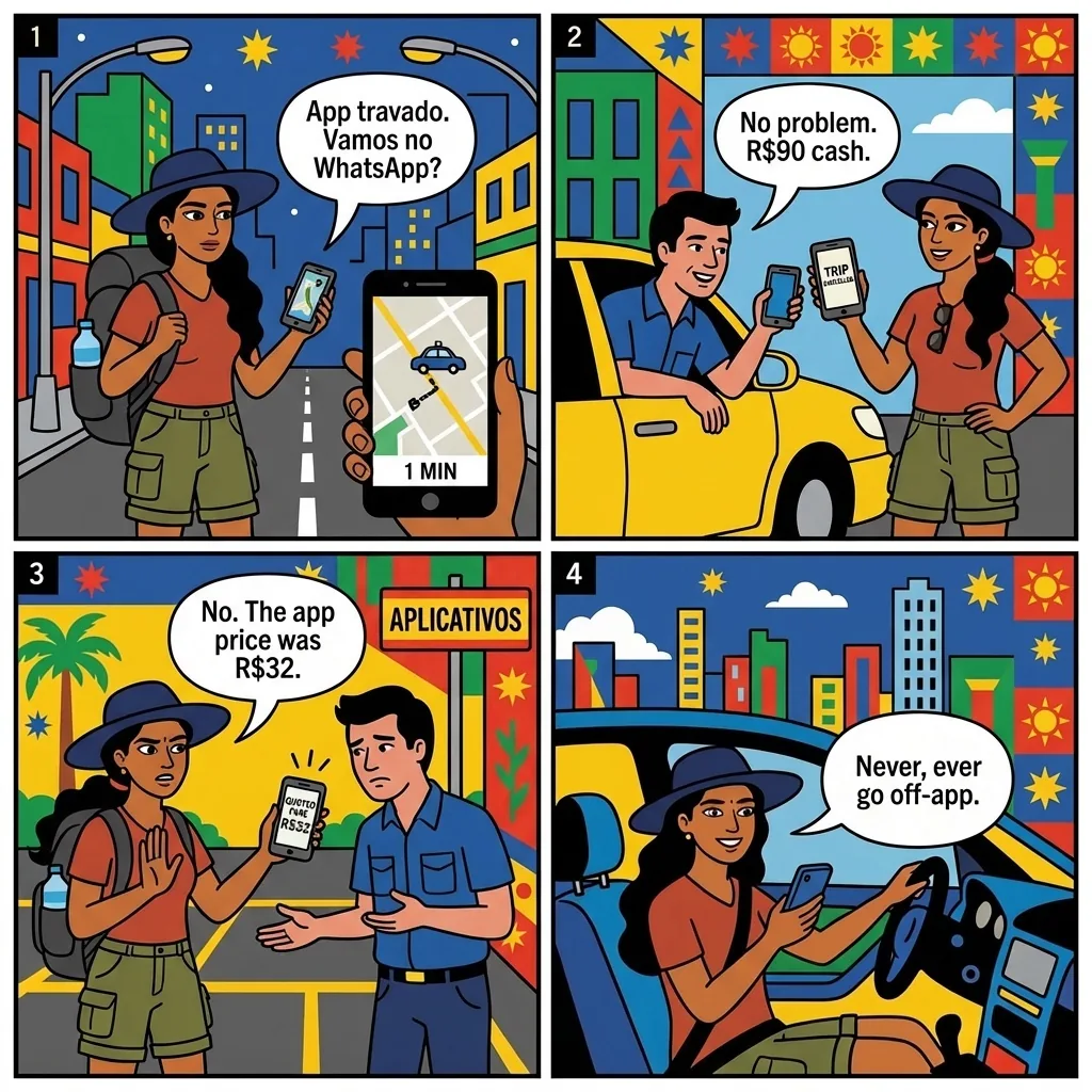 The 'App Travado' Off-App Switch — comic illustration