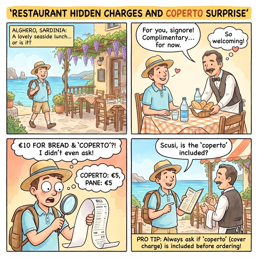 Gallura "Ghost" NCC & Olbia Taxi Overcharge — comic illustration