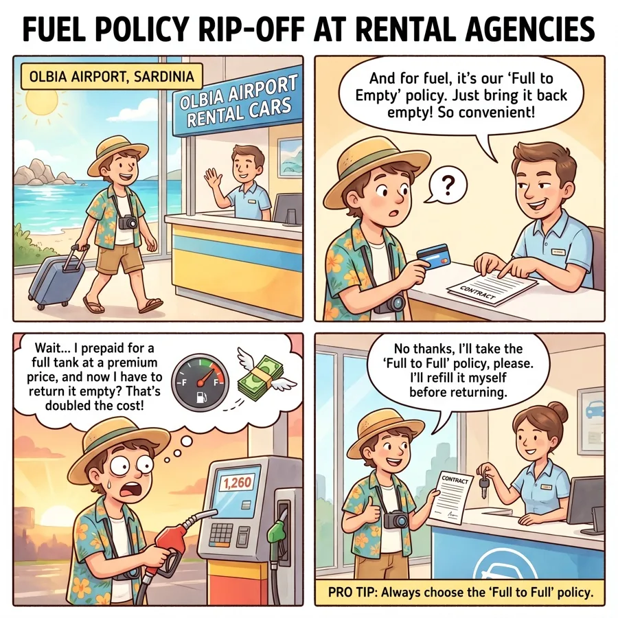 Alghero & Cagliari Fake Holiday Rental — comic illustration
