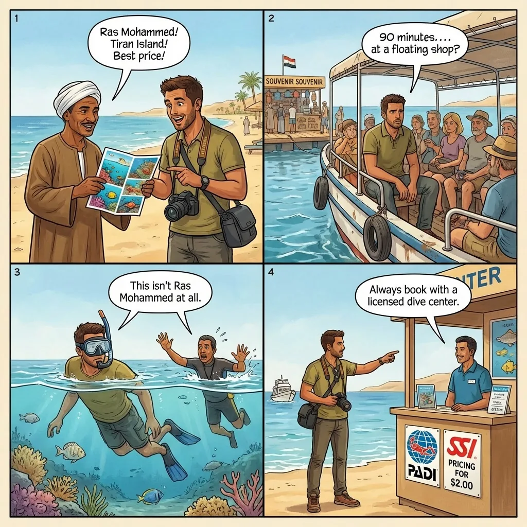 The Snorkeling Boat Hustle — comic illustration