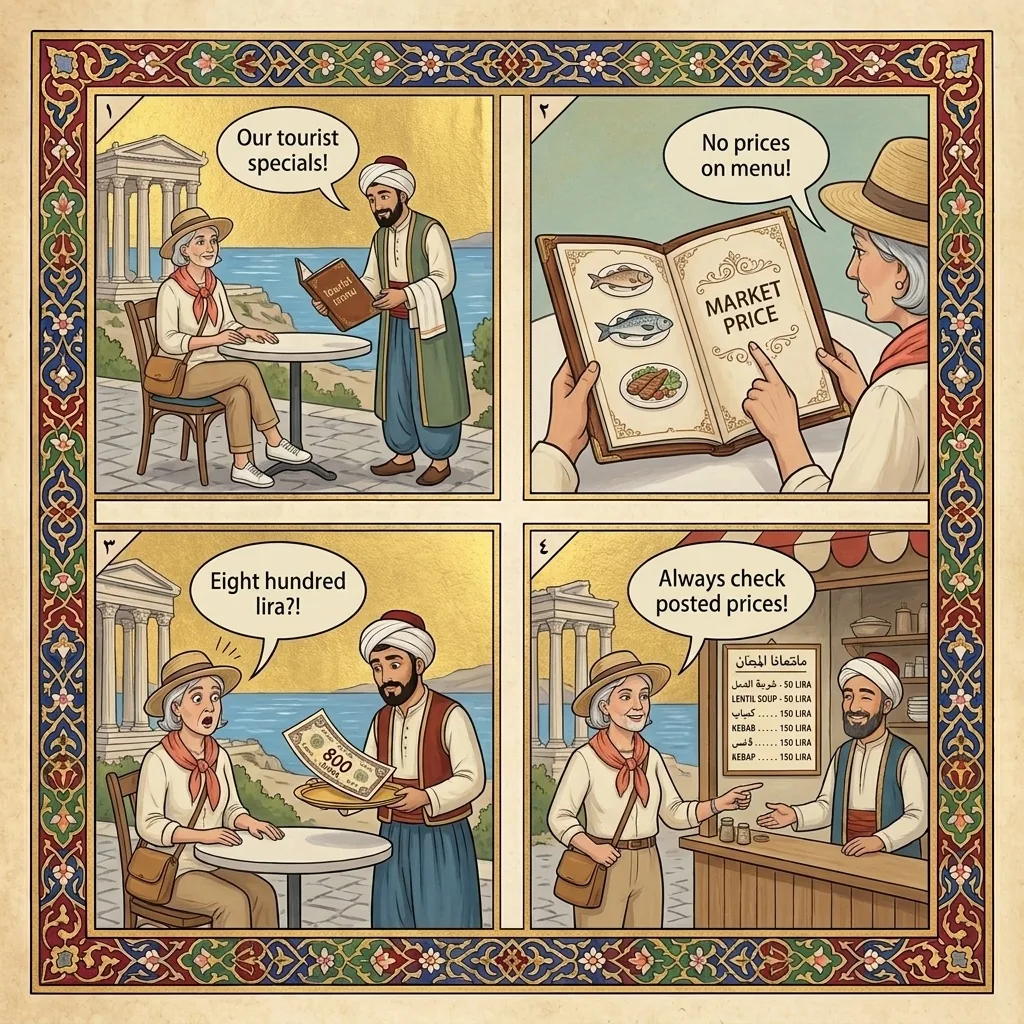 The Liman Caddesi Tourist Menu — comic illustration