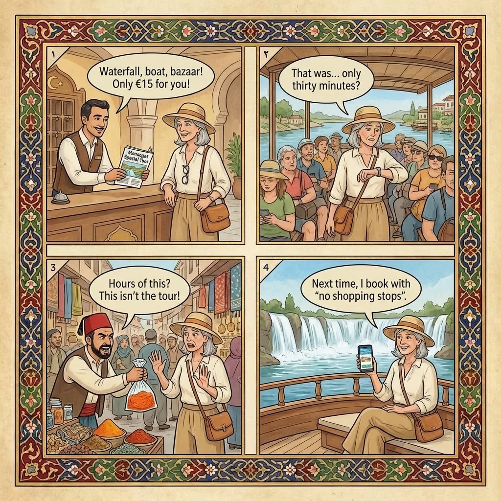 The Manavgat Waterfall Boat Bundle — comic illustration