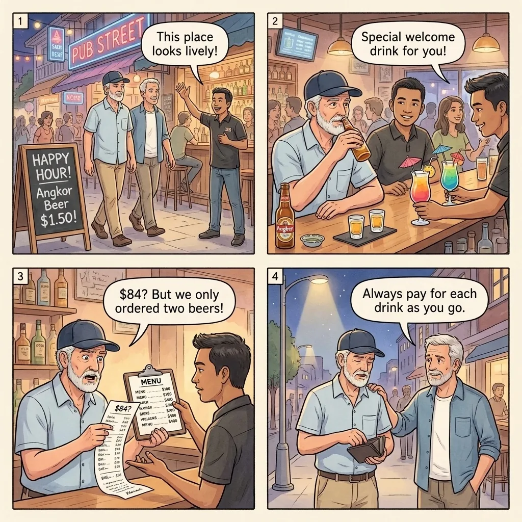 The Pub Street Round-Robin Tab Stack — comic illustration