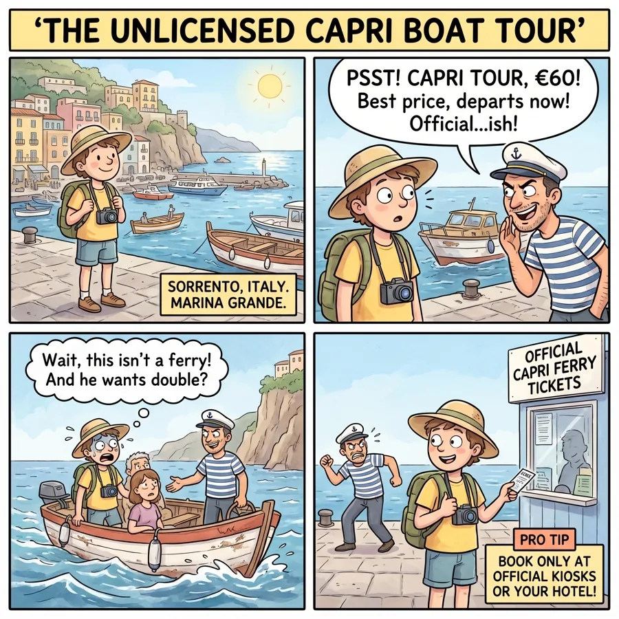 Circumvesuviana Train Pickpockets — comic illustration