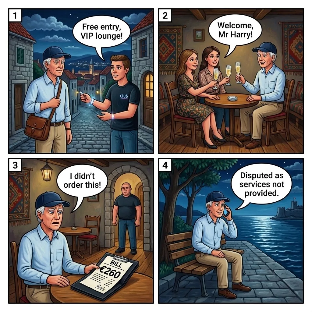 Bacvice 'Gentlemen's Club' Bill Trap — comic illustration