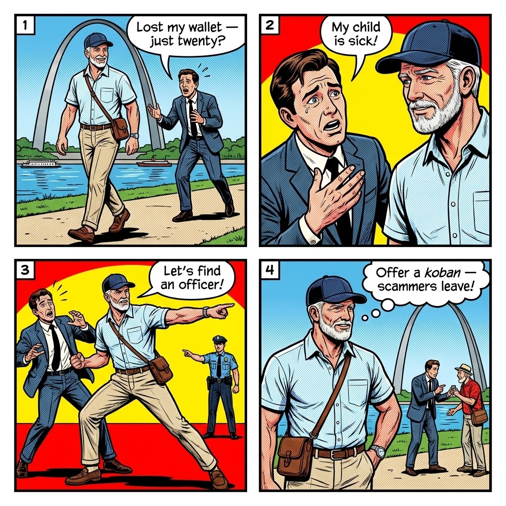 St. Louis Downtown Panhandling & Aggressive Solicitation — comic illustration