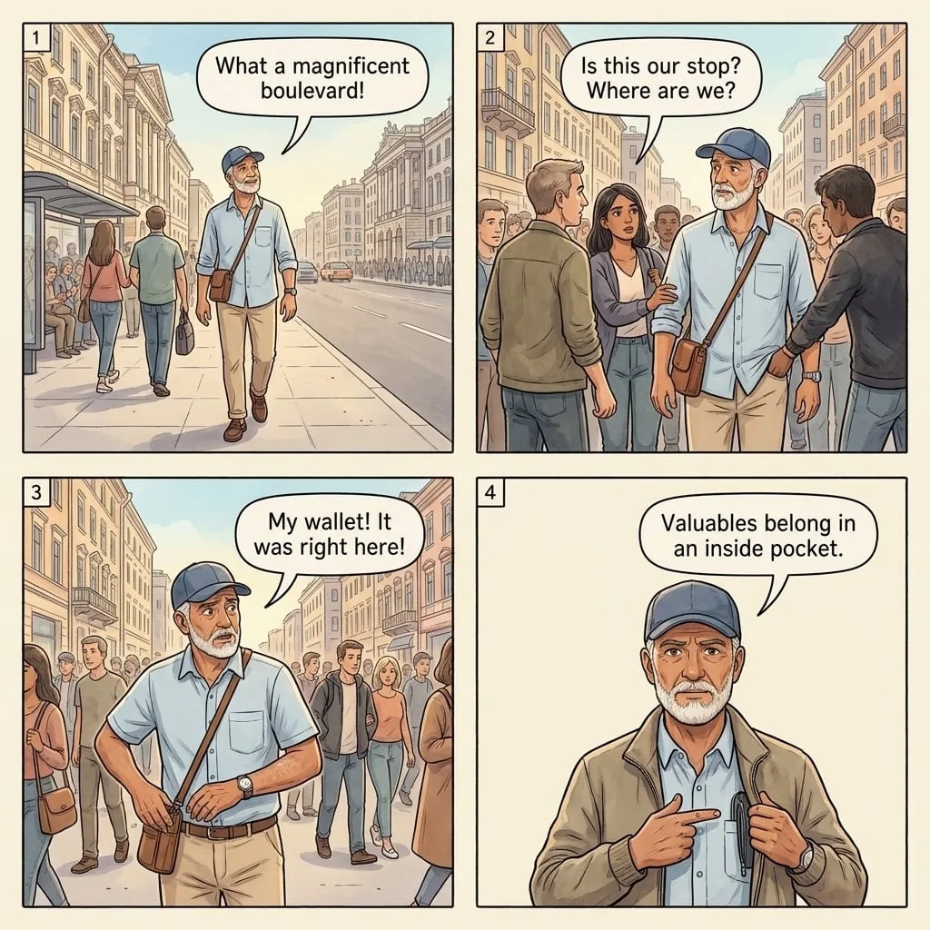 The Nevsky Prospekt Squeeze — comic illustration