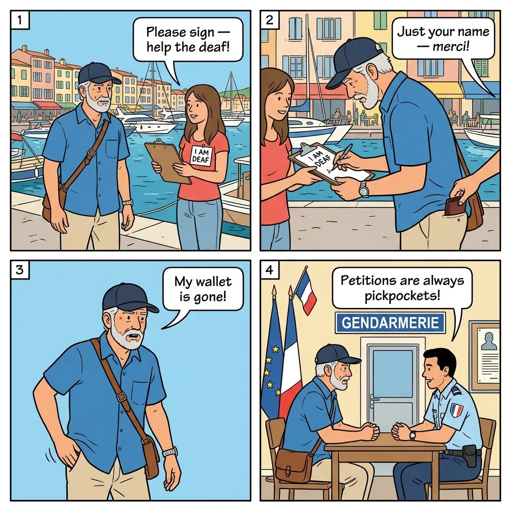 Fake Charity Petitions — comic illustration