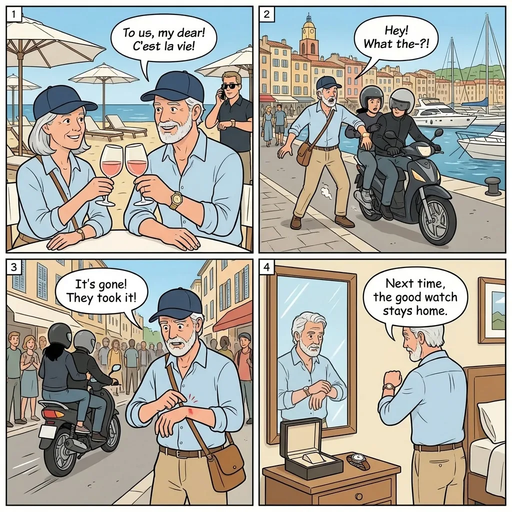 Luxury Watch Theft — comic illustration