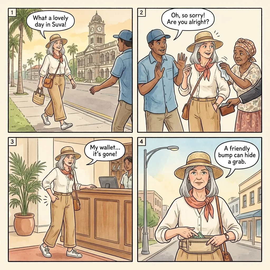 The Victoria Parade Distraction Theft — comic illustration