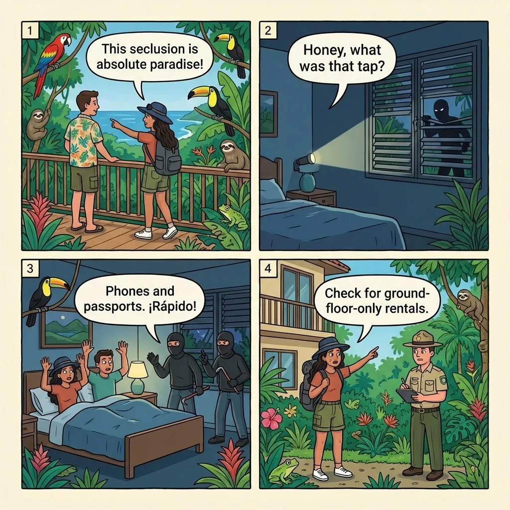 Los Jobos Airbnb Home-Invasion Pattern — comic illustration