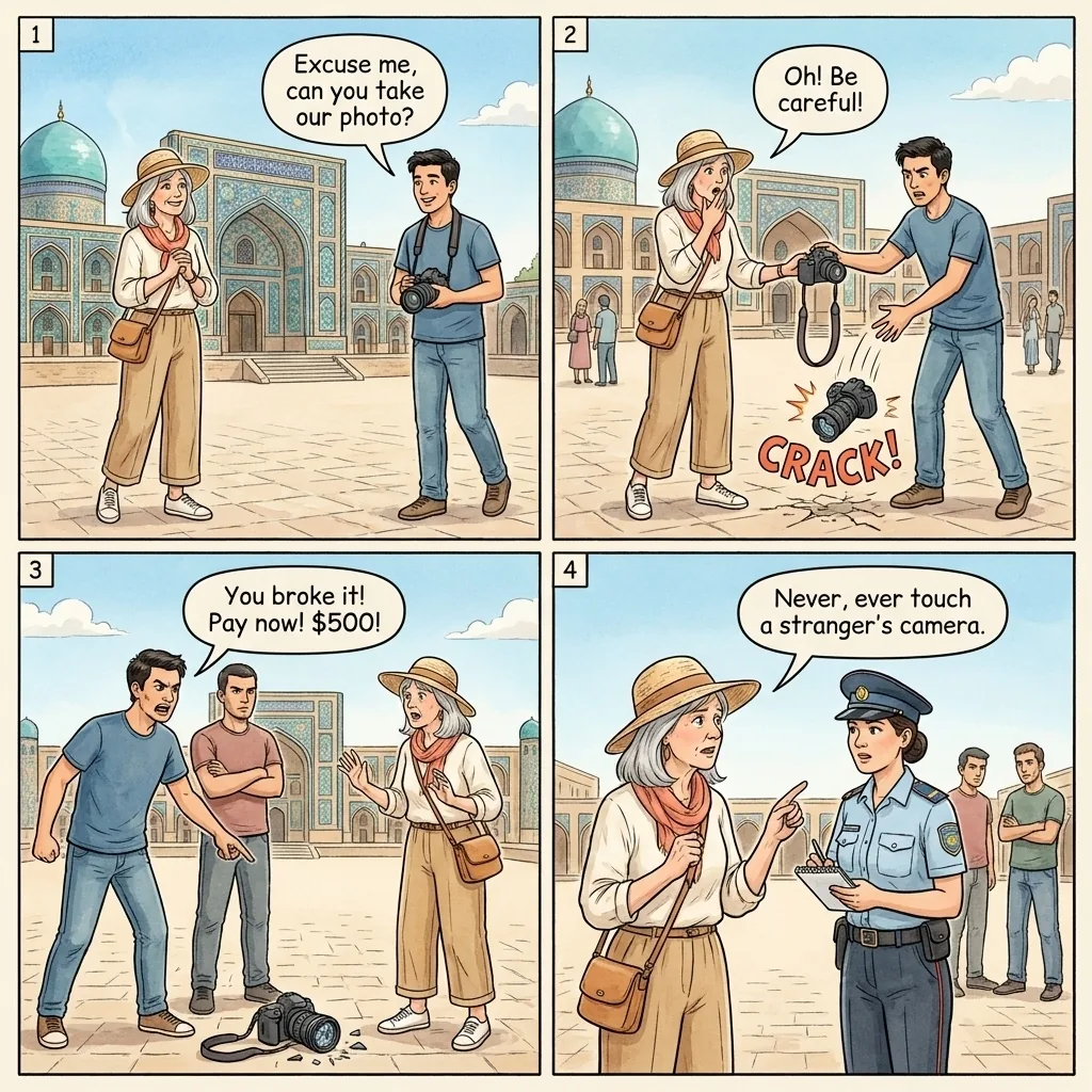 The Khast Imam 'Take My Photo' Camera Drop — comic illustration