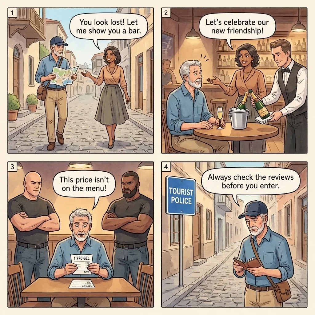 The Ioane Shavteli Champagne Trap — comic illustration