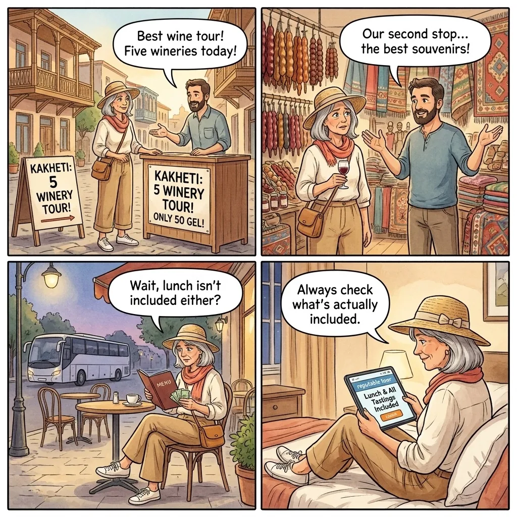 The Kakheti '5-Winery Tour' Bait-and-Switch — comic illustration