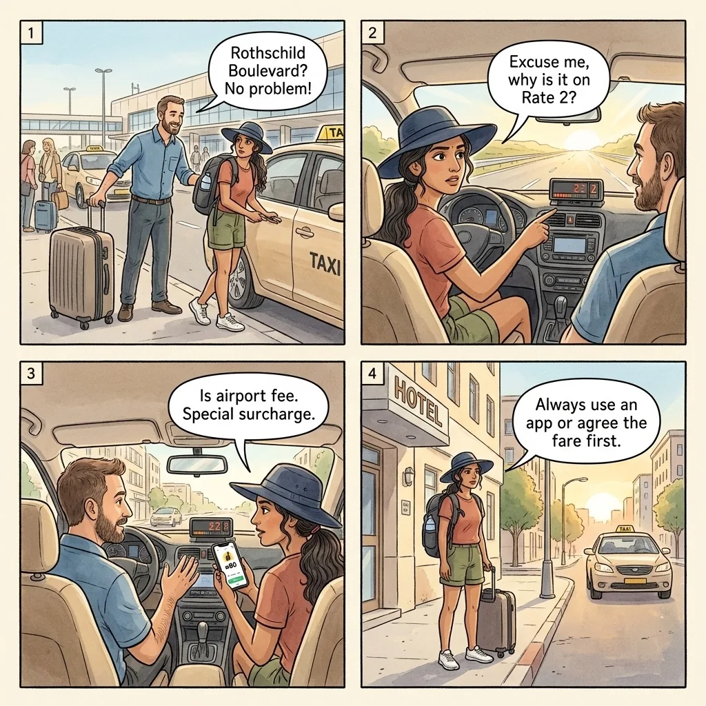 The Ben Gurion Rate-2 Meter Run — comic illustration