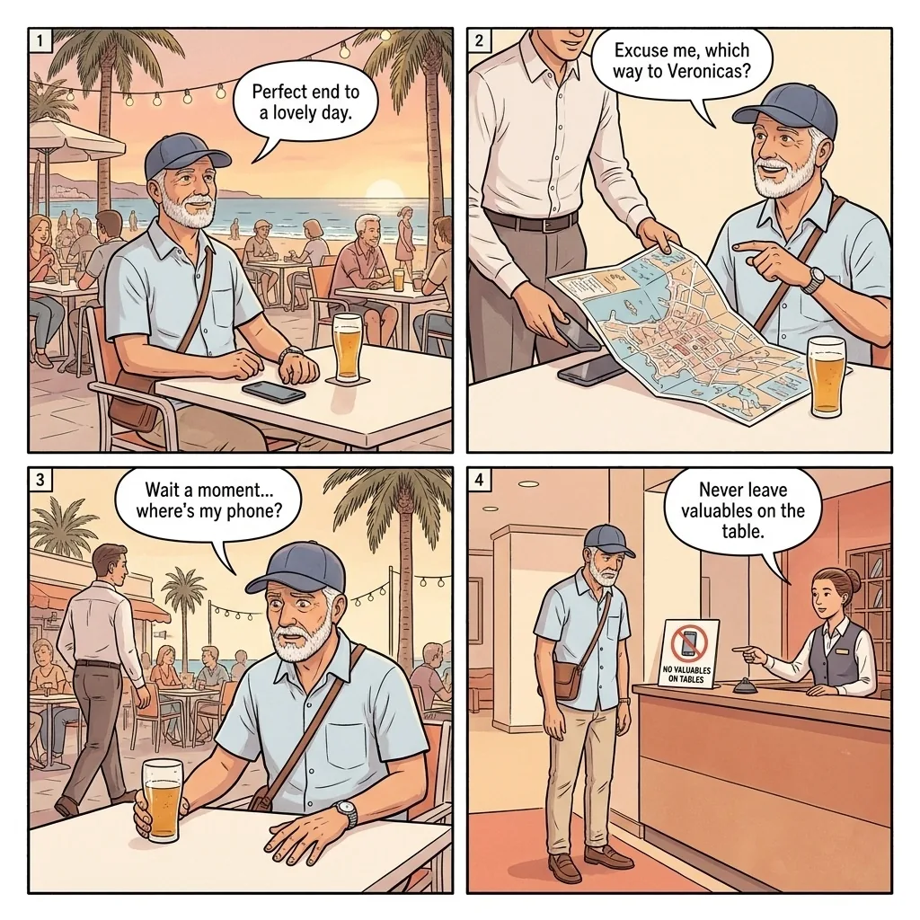 Playa de las Américas Pickpockets & Robberies — comic illustration