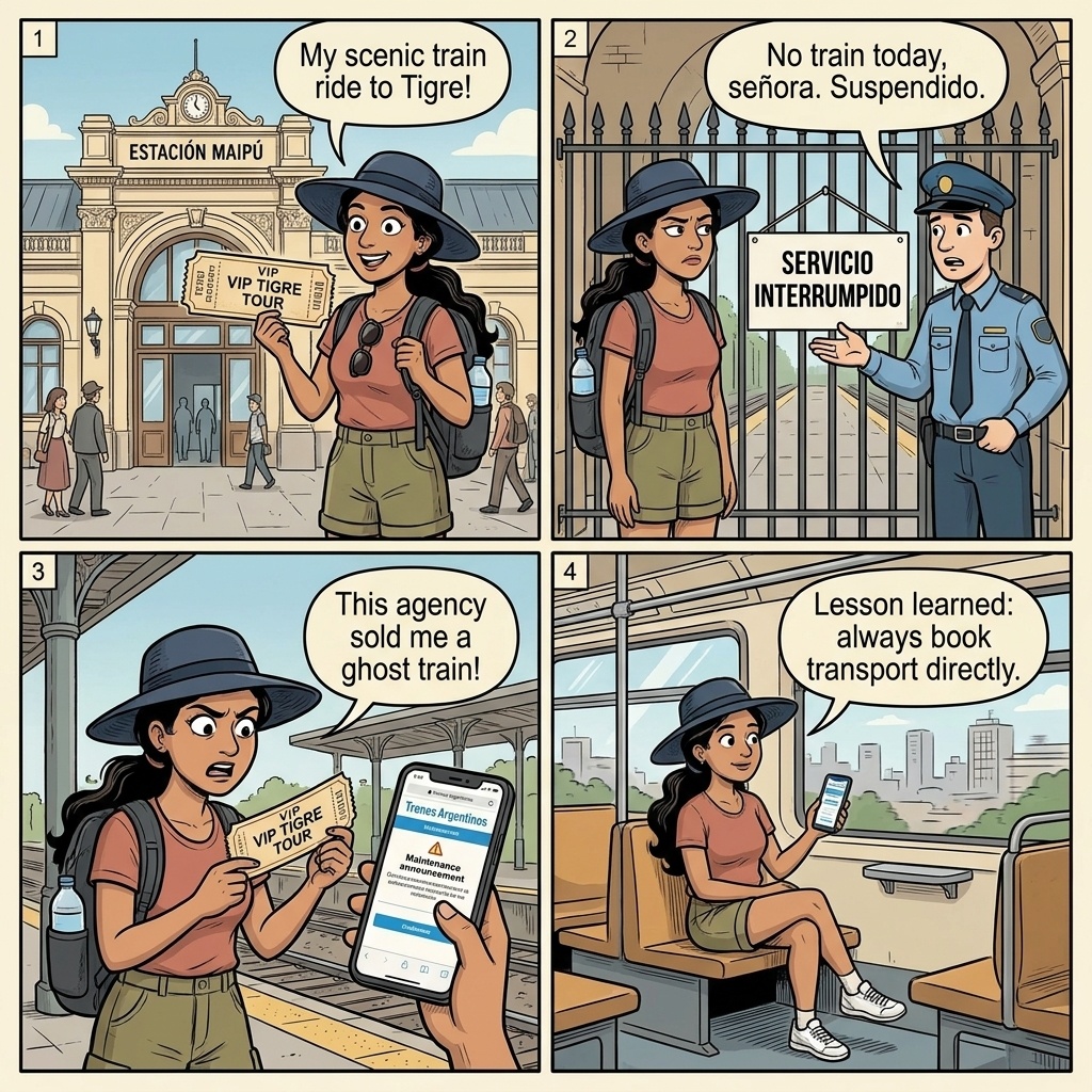 Tren de la Costa Service Suspension & Reseller Confusion — comic illustration