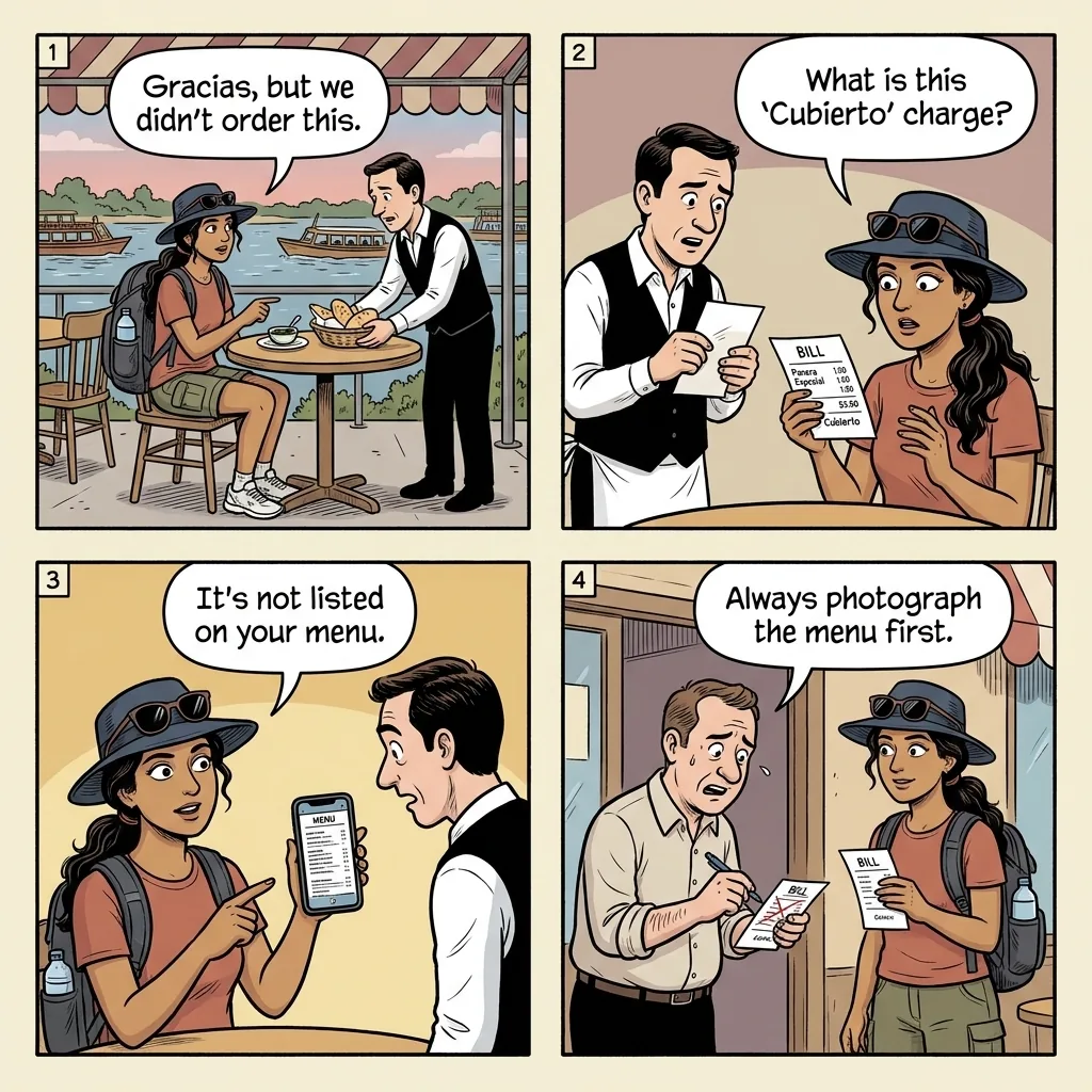 Tigre Restaurant Cubierto & Tourist-Menu Bill-Padding — comic illustration