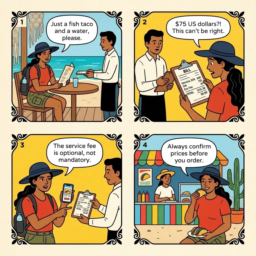 Beach Road Restaurant Bill-Padding — comic illustration