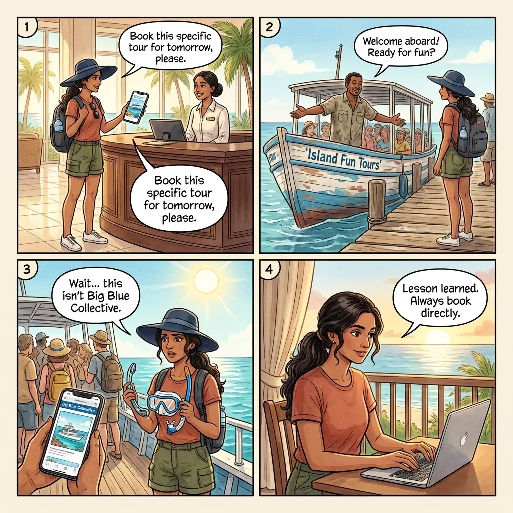 The Resort Concierge Tour Bait-and-Switch — comic illustration
