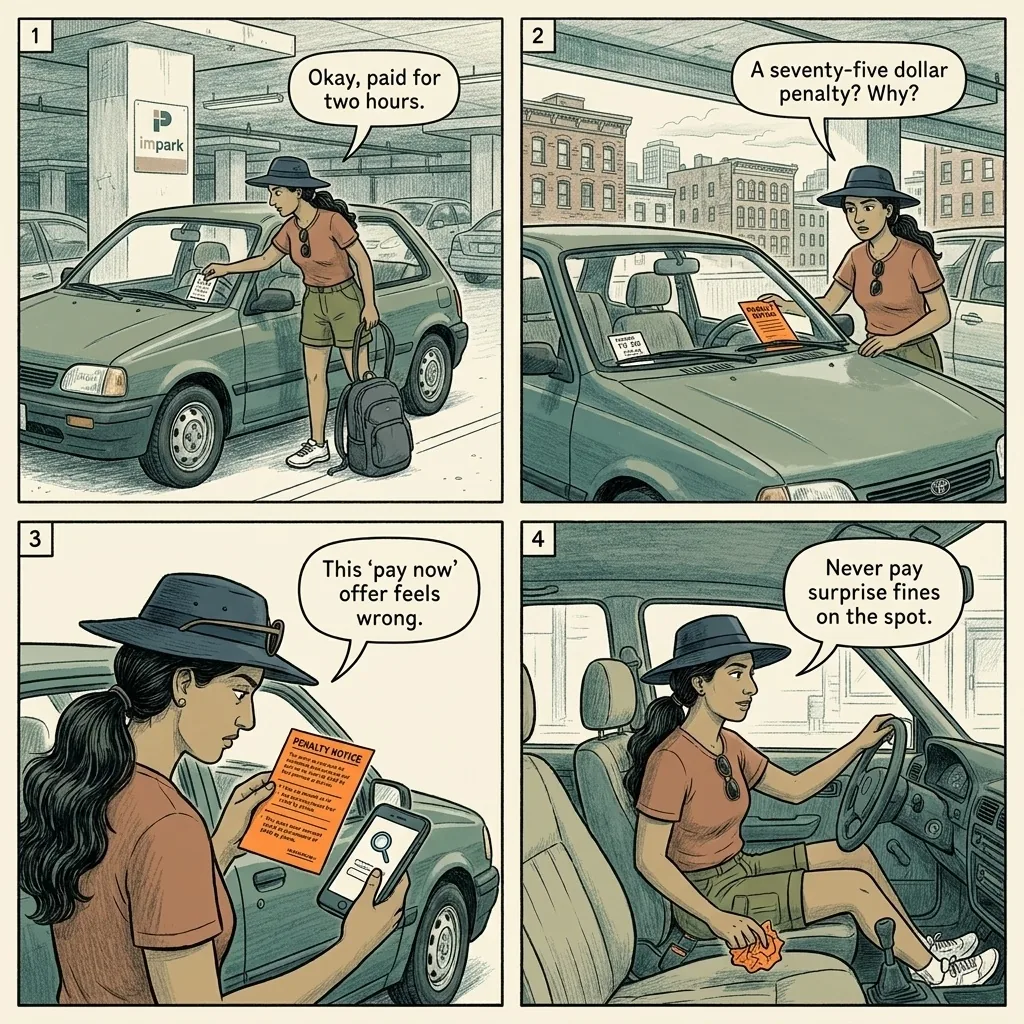 Parking Meter Extortion — comic illustration
