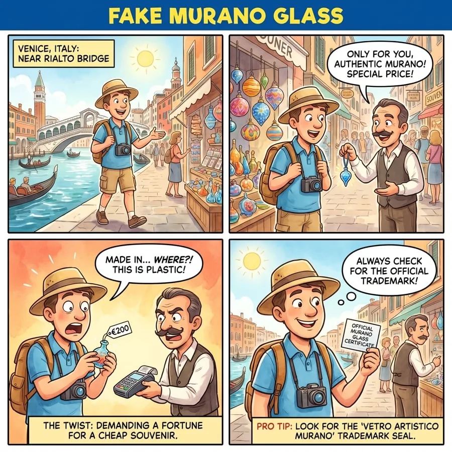 Fake Murano Glass — comic illustration