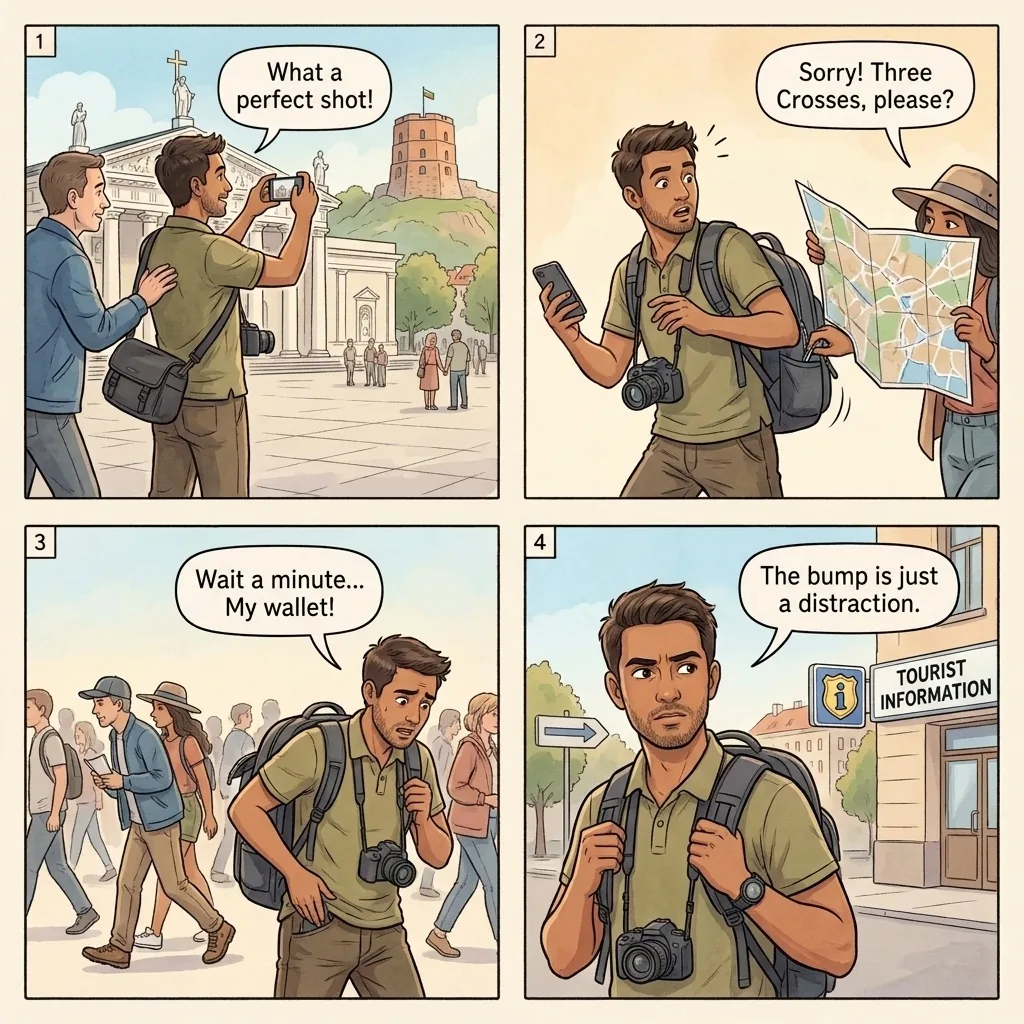 The Cathedral Square Distraction Pickpocket Ring — comic illustration