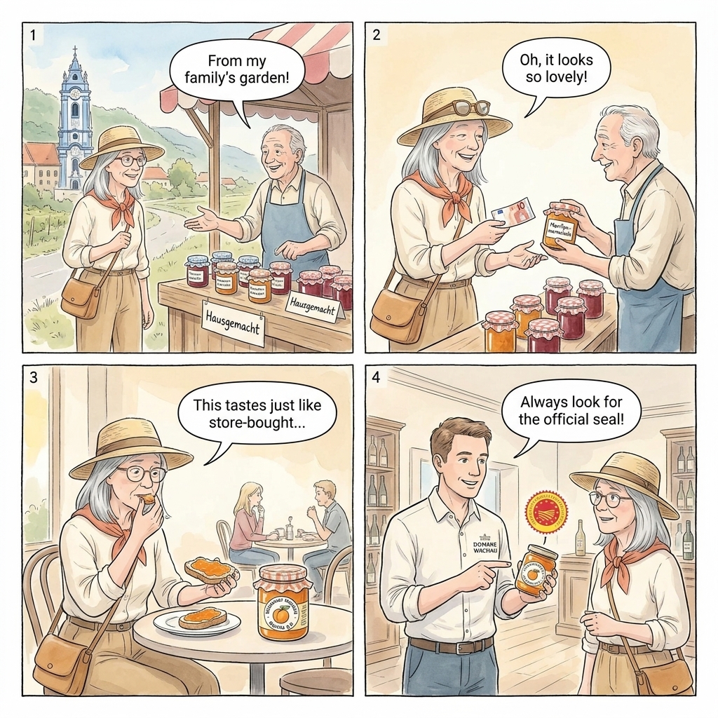 Fake Homemade Marille Jam and Roadside Wine — comic illustration