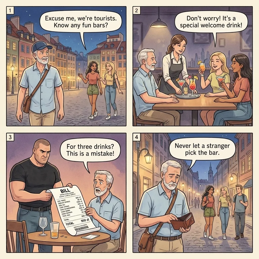Street Girls Bar Lure — comic illustration