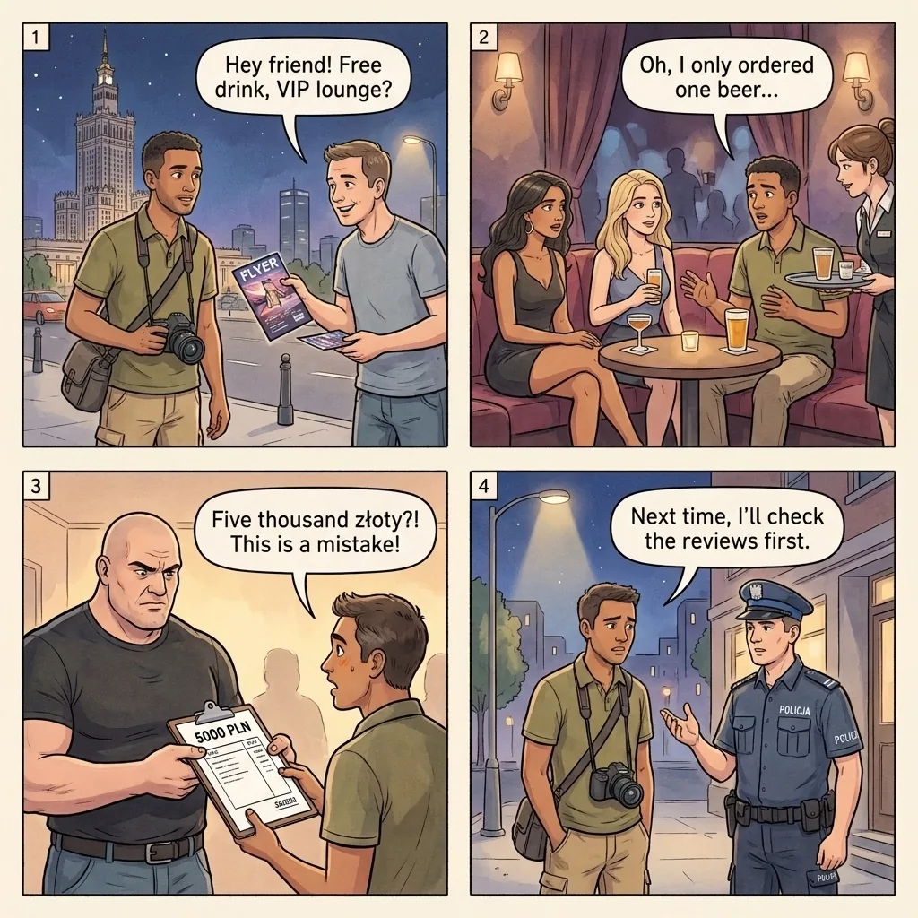 Strip Club Extortion — comic illustration