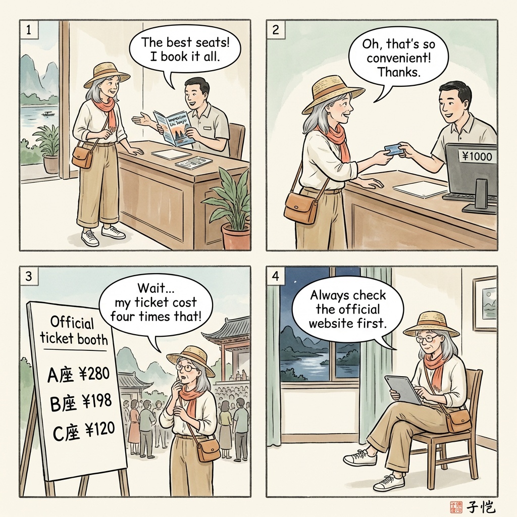 Impression Liu Sanjie Show Ticket Overcharge — comic illustration